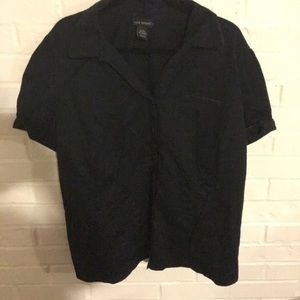 Black button down blouse